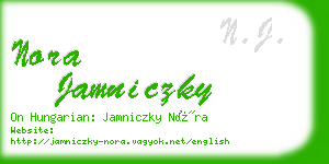 nora jamniczky business card